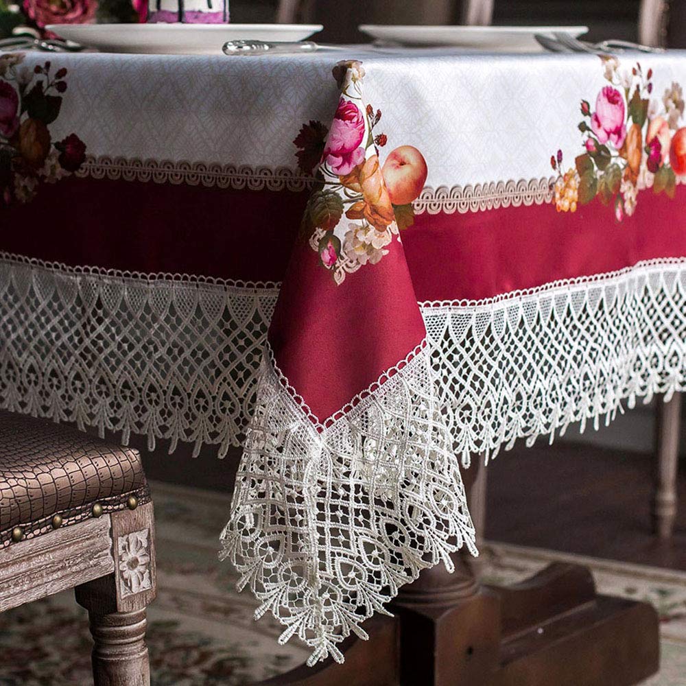 Lace Table Cloths Rectangle Fall Antique Flower Decor Macrame
