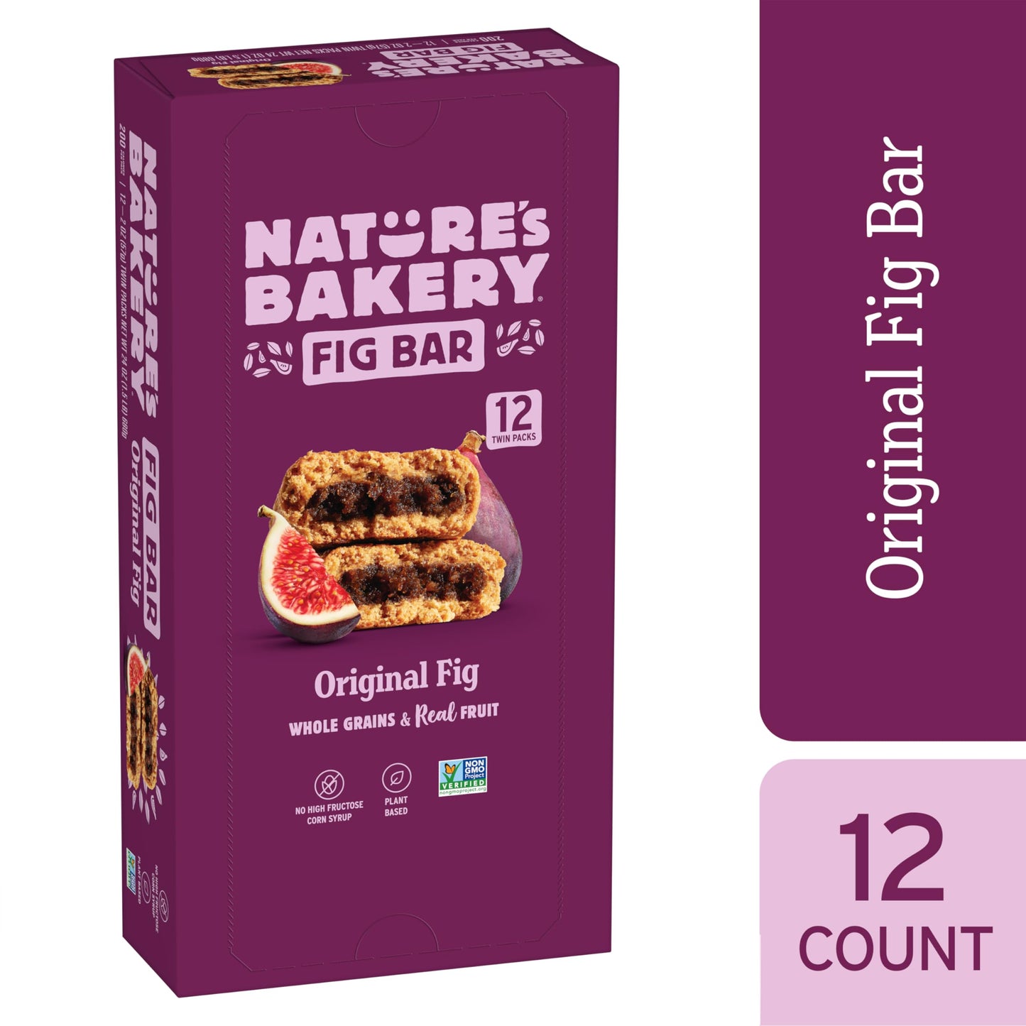Nature’s Bakery Whole Wheat Fig Bars, Raspberry, Real Fruit, Vegan, Non-GMO, Snack bar, 6 Count (Pack of 6)