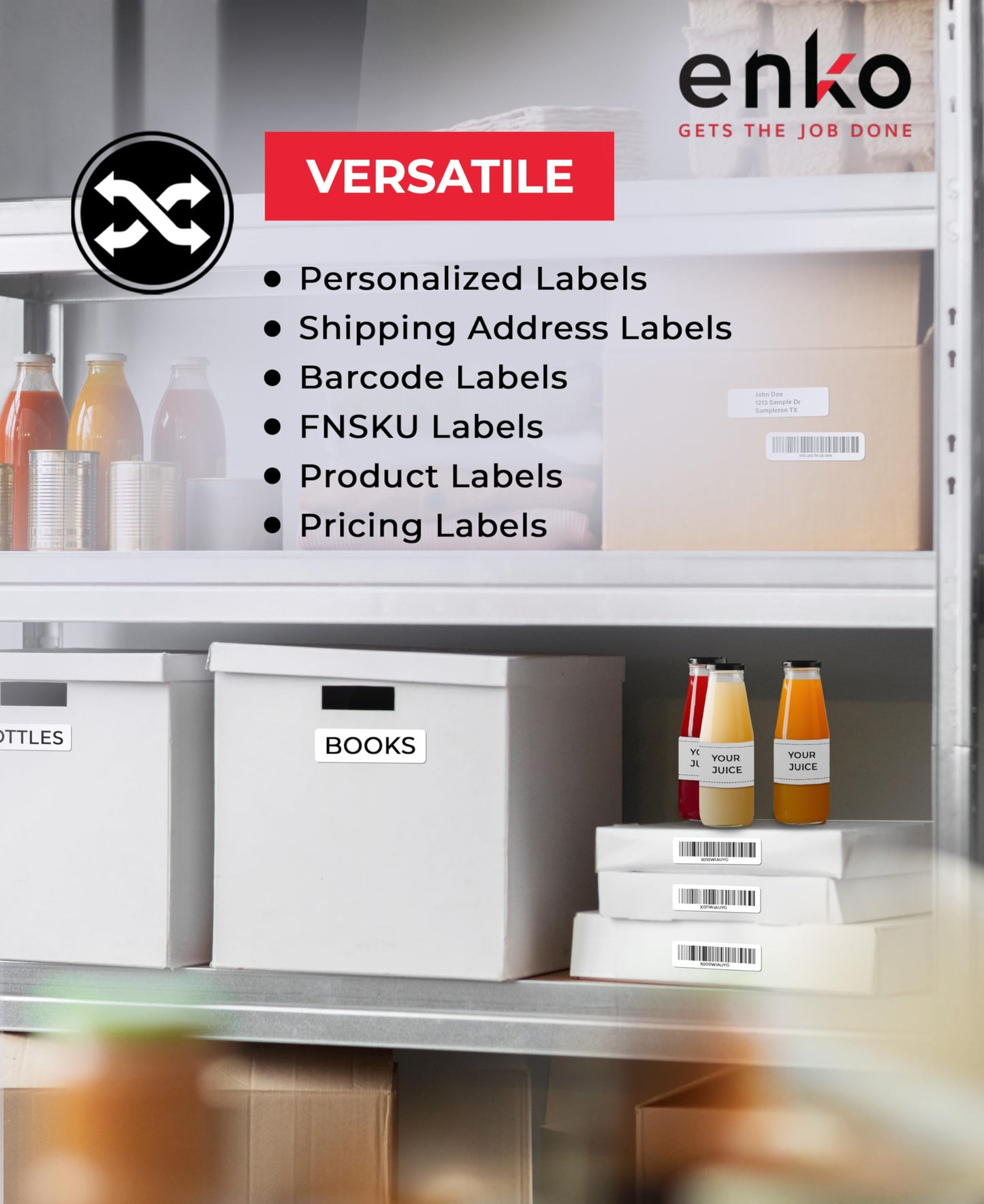 1 x 2-5/8 Inch 30 Up Return Mailing Address Labels White Printable FBA Labels (100 Sheets, 3000 Labels)