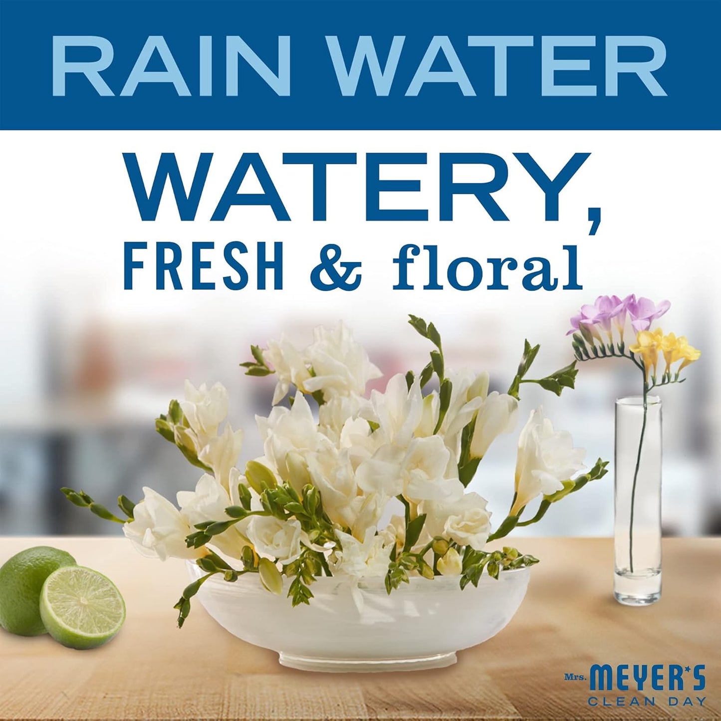 Pack of 3 MRS. MEYER'S CLEAN DAY Hand Soap, Made with Essential Oils, Biodegradable Formula, Rain Water