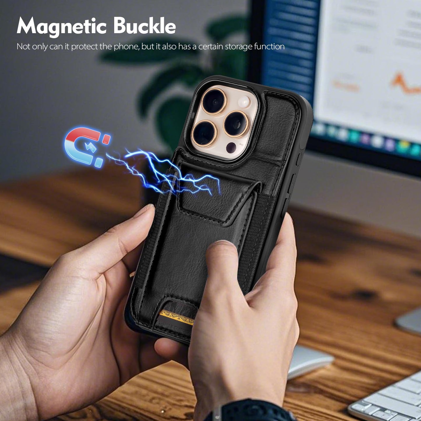 Compatible with iPhone 16 Pro Max Wallet Case with Card Holder