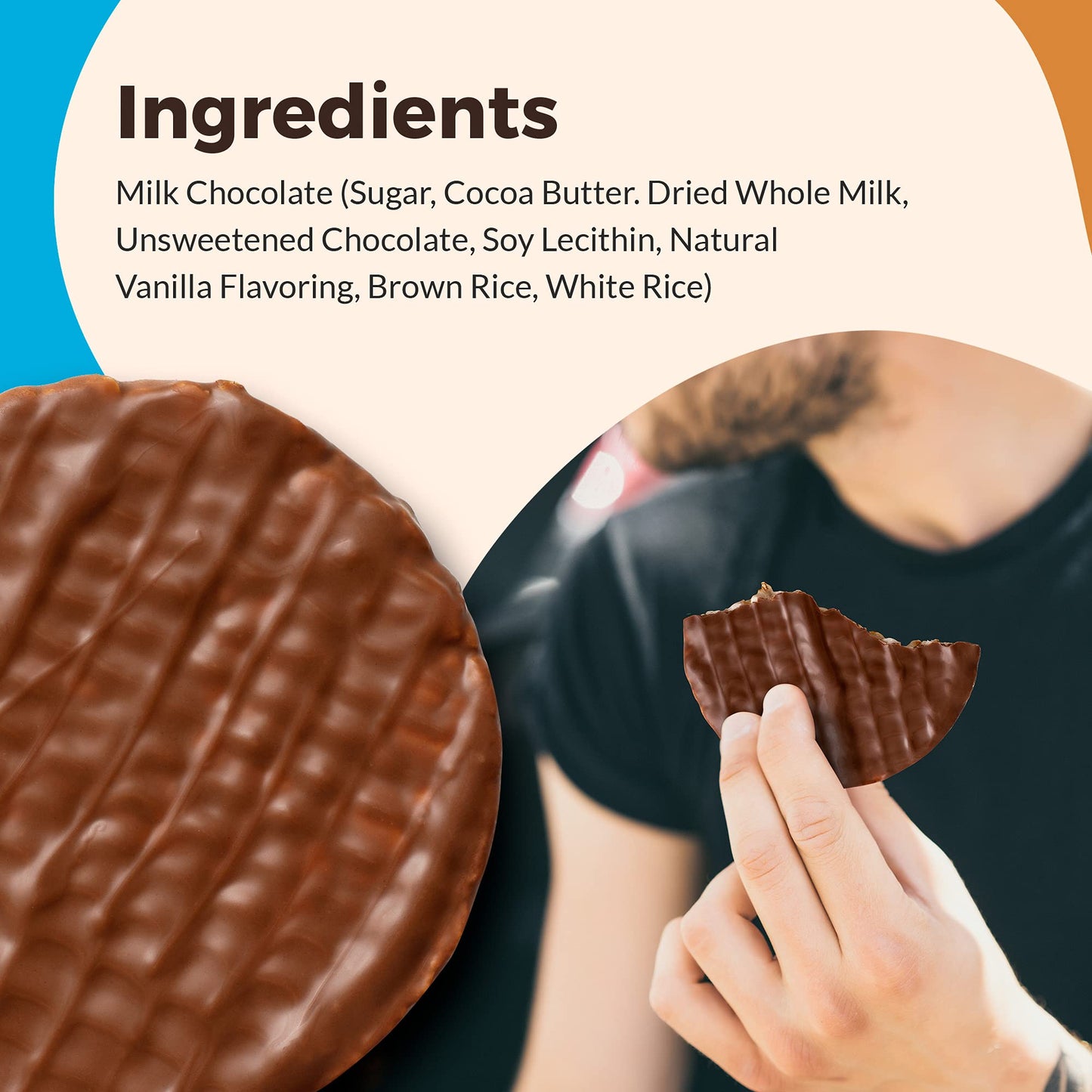 LIEBERS Dark Chocolate Rice Cakes, Snack Pack, Kosher Dairy Free, Total Of 24