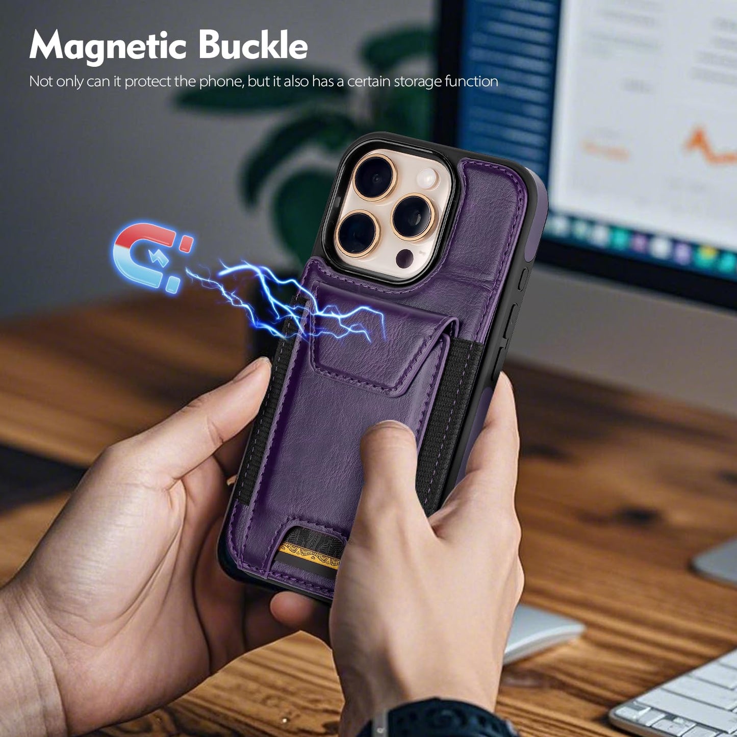 Compatible with iPhone 16 Pro Max Wallet Case with Card Holder