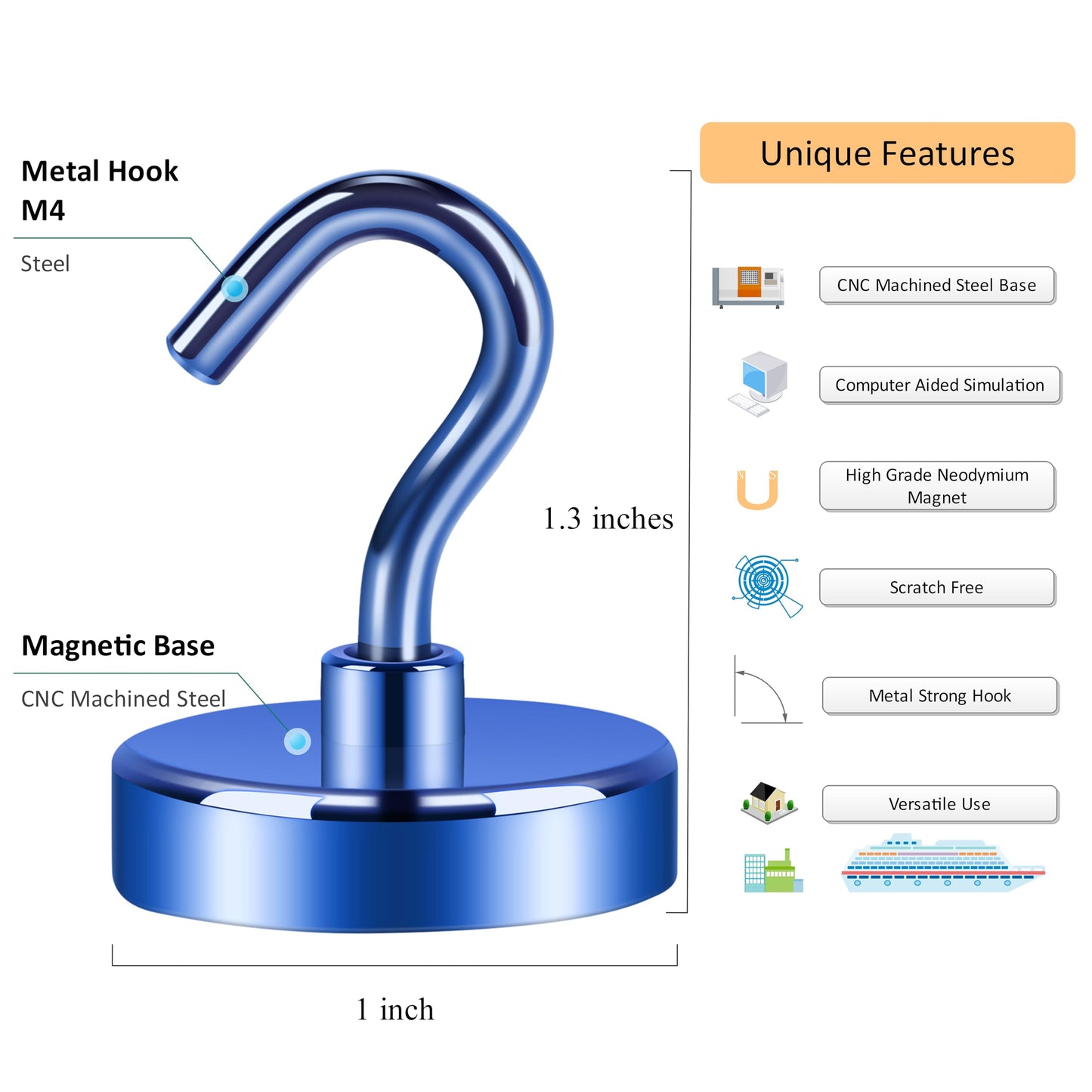 Magnetic Hooks, Cruise Ship Essentials, 30lb+ Heavy Duty Magnetic Hooks for Cruise Cabins
