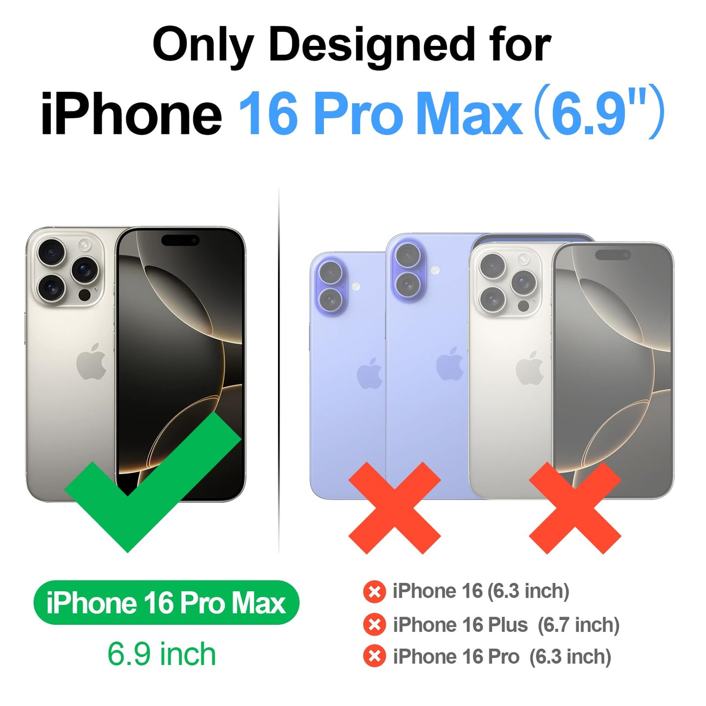 Compatible with iPhone 16 Pro Max Wallet Case with Card Holder