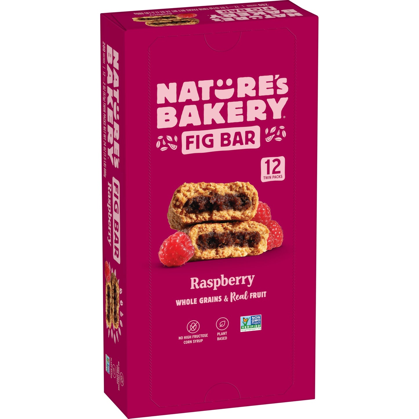 Nature’s Bakery Whole Wheat Fig Bars, Raspberry, Real Fruit, Vegan, Non-GMO, Snack bar, 6 Count (Pack of 6)