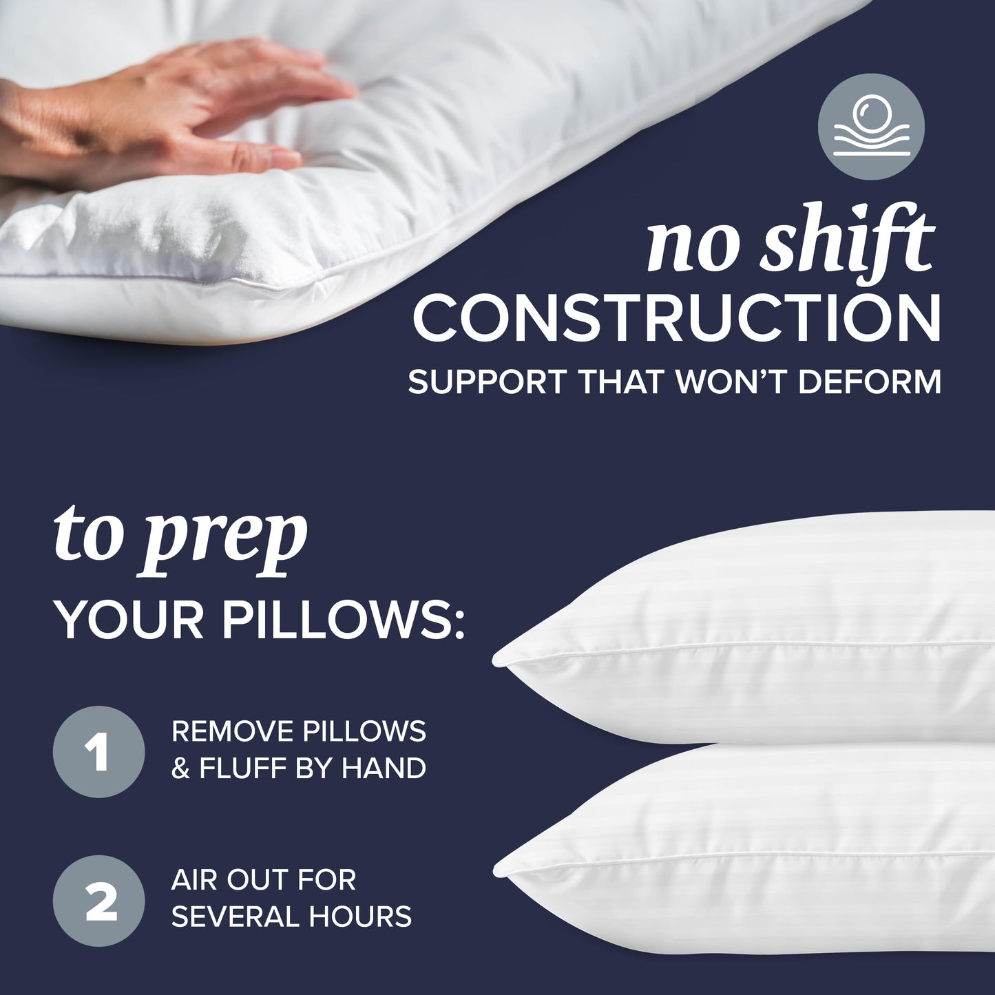 Beckham Hotel Collection Bed Pillows King Size Set of 2 - Down Pillows for Back, Stomach or Side Sleepers