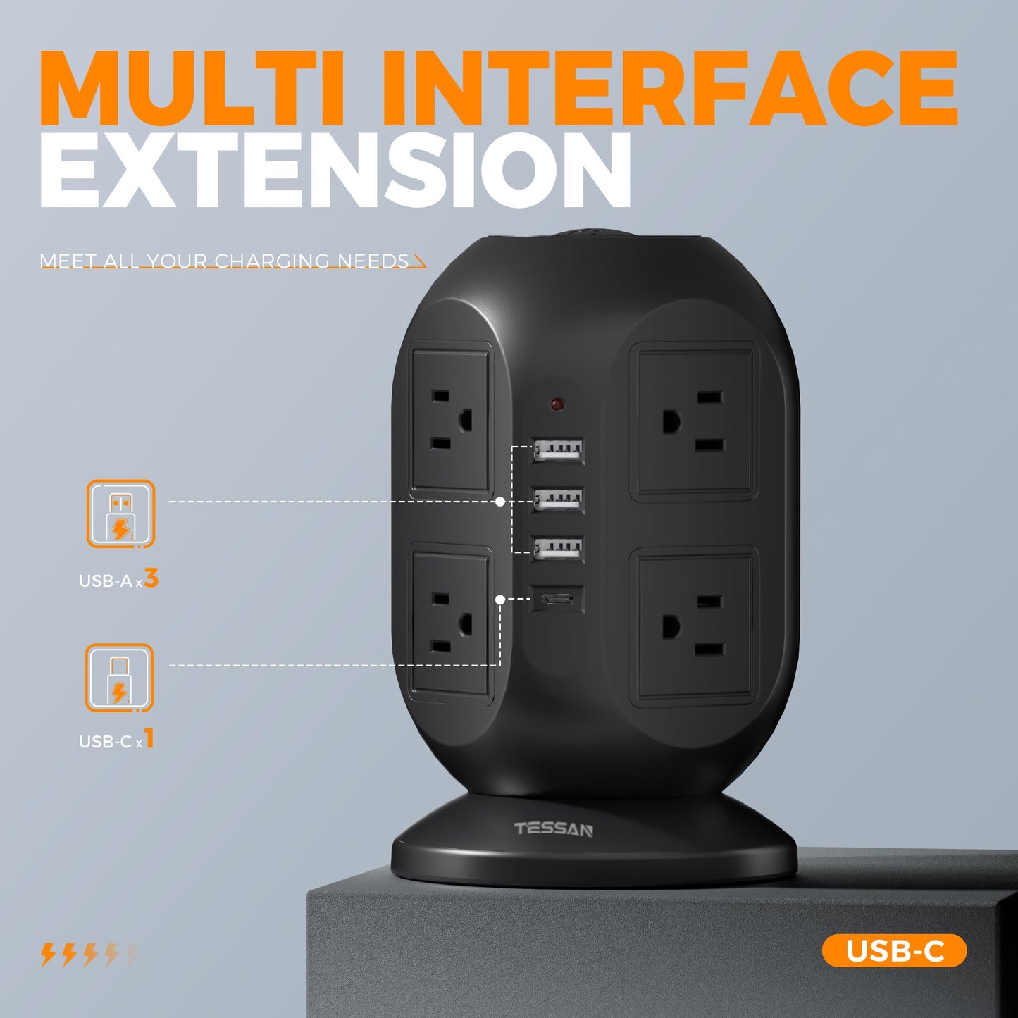 Tower Surge Protector Power Strip 10 ft