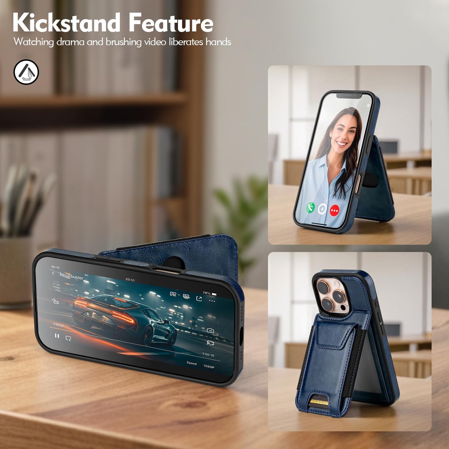 Compatible with iPhone 16 Pro Max Wallet Case with Card Holder