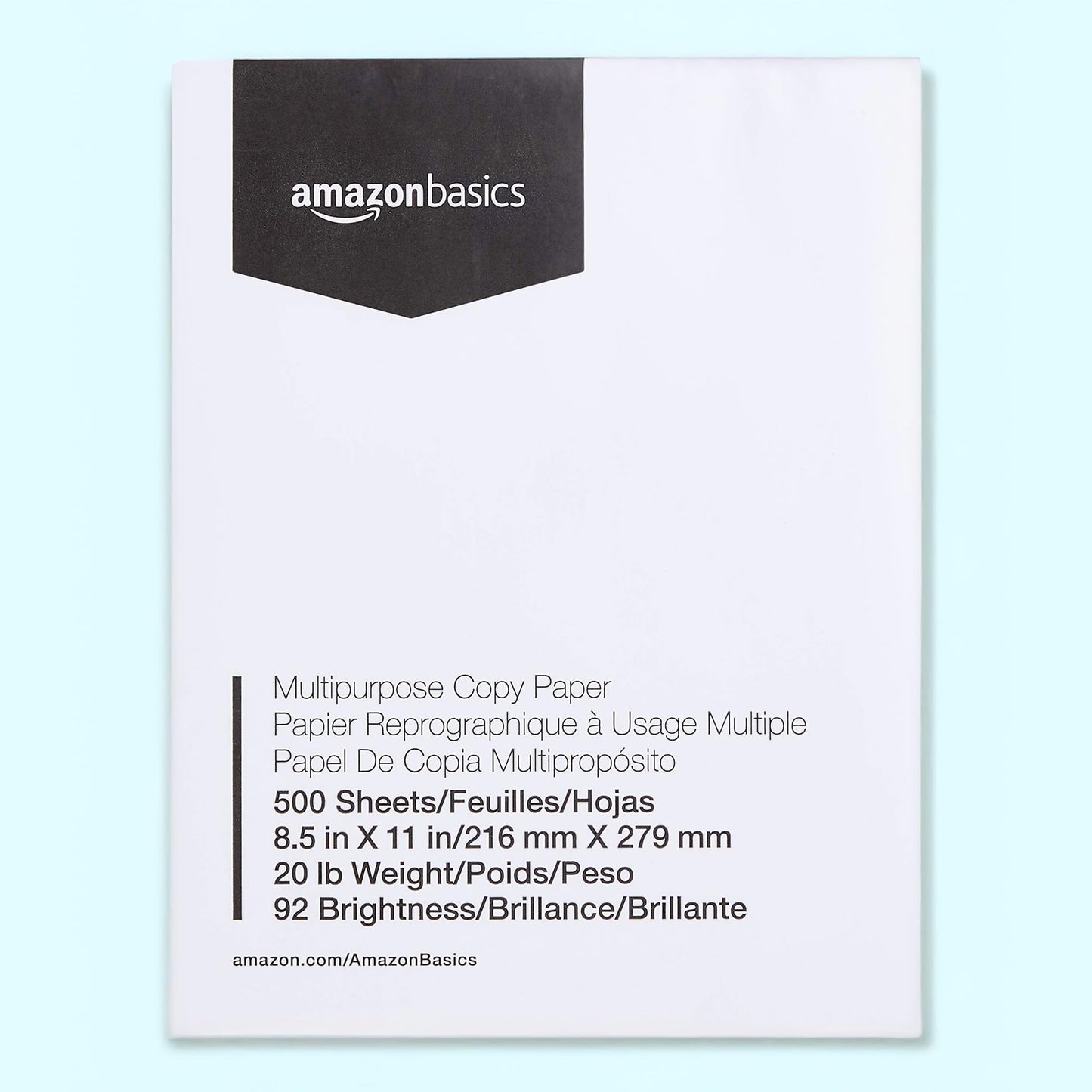 Multipurpose Copy Printer Paper, 20 lb, 8.5 x 11 Inches, 3 Reams (1,500 Sheets), 92 Bright, White