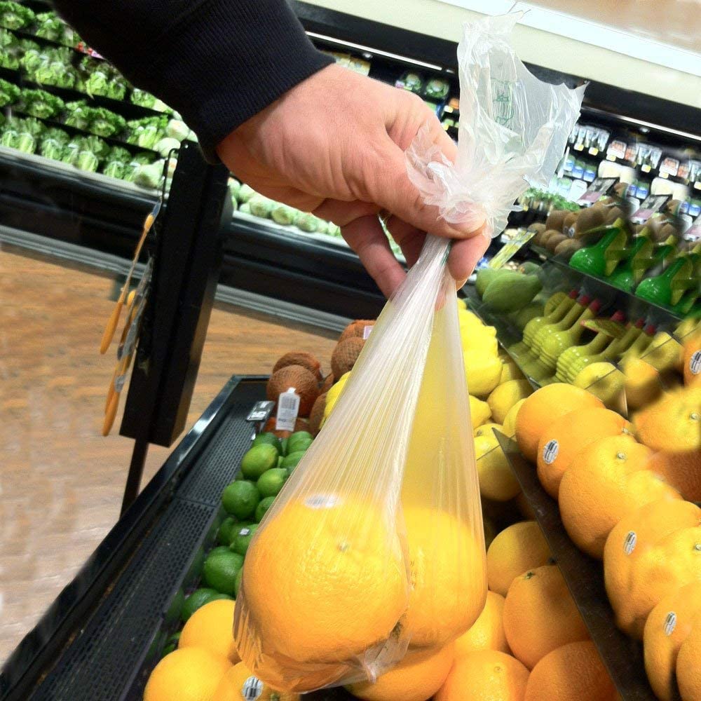 9527 Product 12" x 20" Clear Plastic Produce Bag Food Storage bag on a Roll,350 bags one Roll