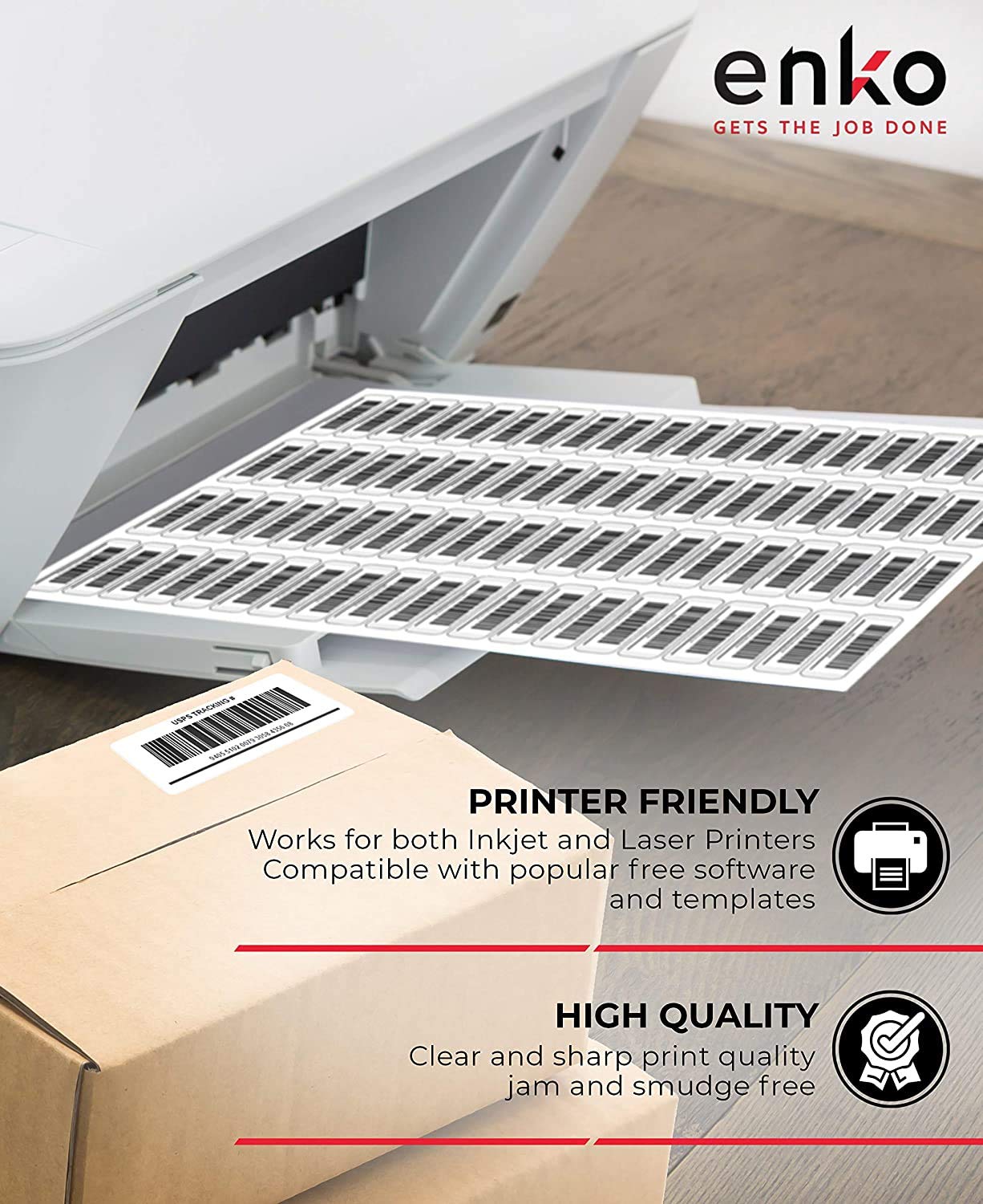 1 x 2-5/8 Inch 30 Up Return Mailing Address Labels White Printable FBA Labels (100 Sheets, 3000 Labels)