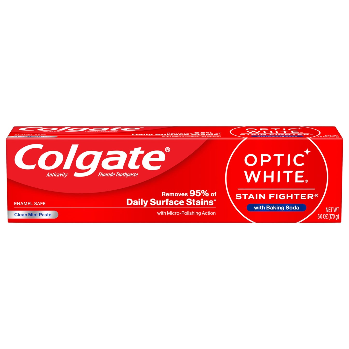 Colgate Optic White Stain Fighter Teeth Whitening Toothpaste 4 Pack, 4.2 oz