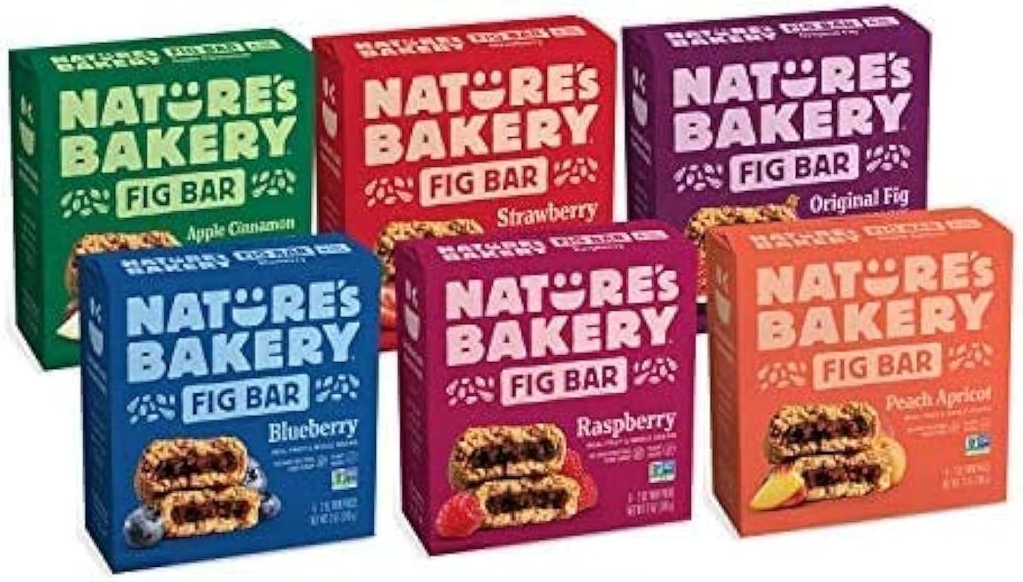 Nature’s Bakery Whole Wheat Fig Bars, Raspberry, Real Fruit, Vegan, Non-GMO, Snack bar, 6 Count (Pack of 6)
