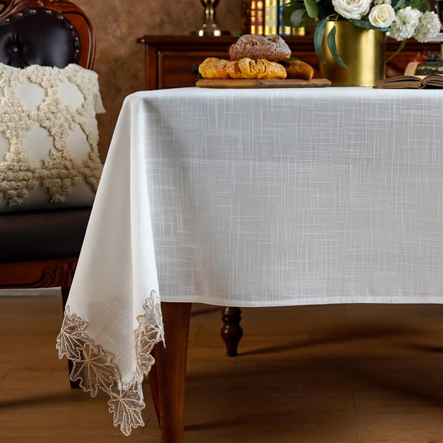 Lace Table Cloths Rectangle Fall Antique Flower Decor Macrame