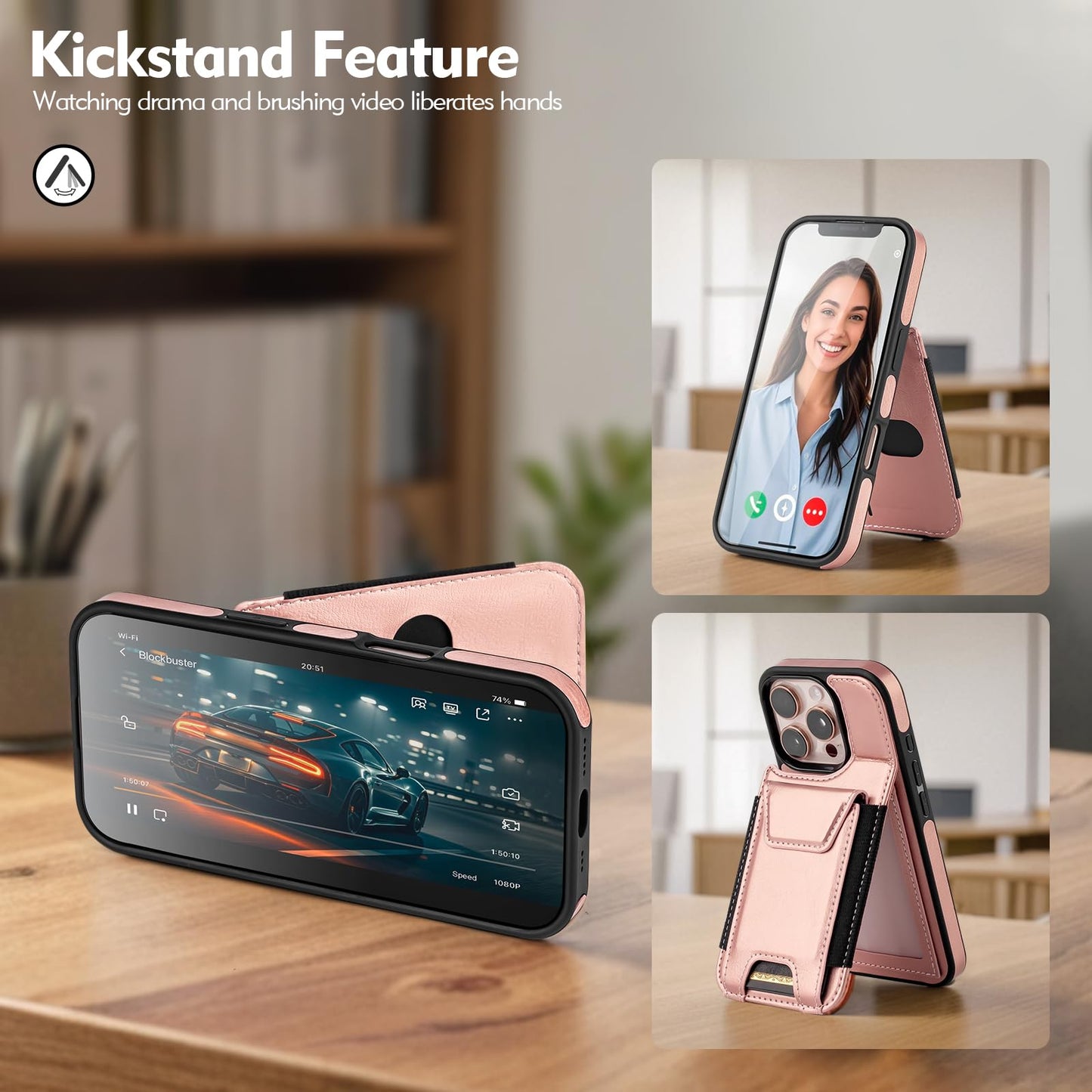 Compatible with iPhone 16 Pro Max Wallet Case with Card Holder