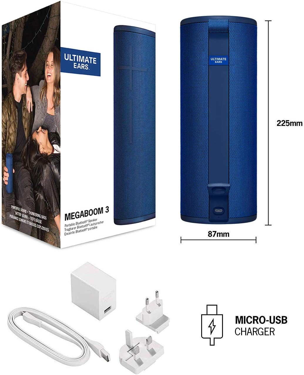 Ultimate Ears MEGABOOM 3 - Portable Wireless Bluetooth Speaker Waterproof, Battery 20 Hours