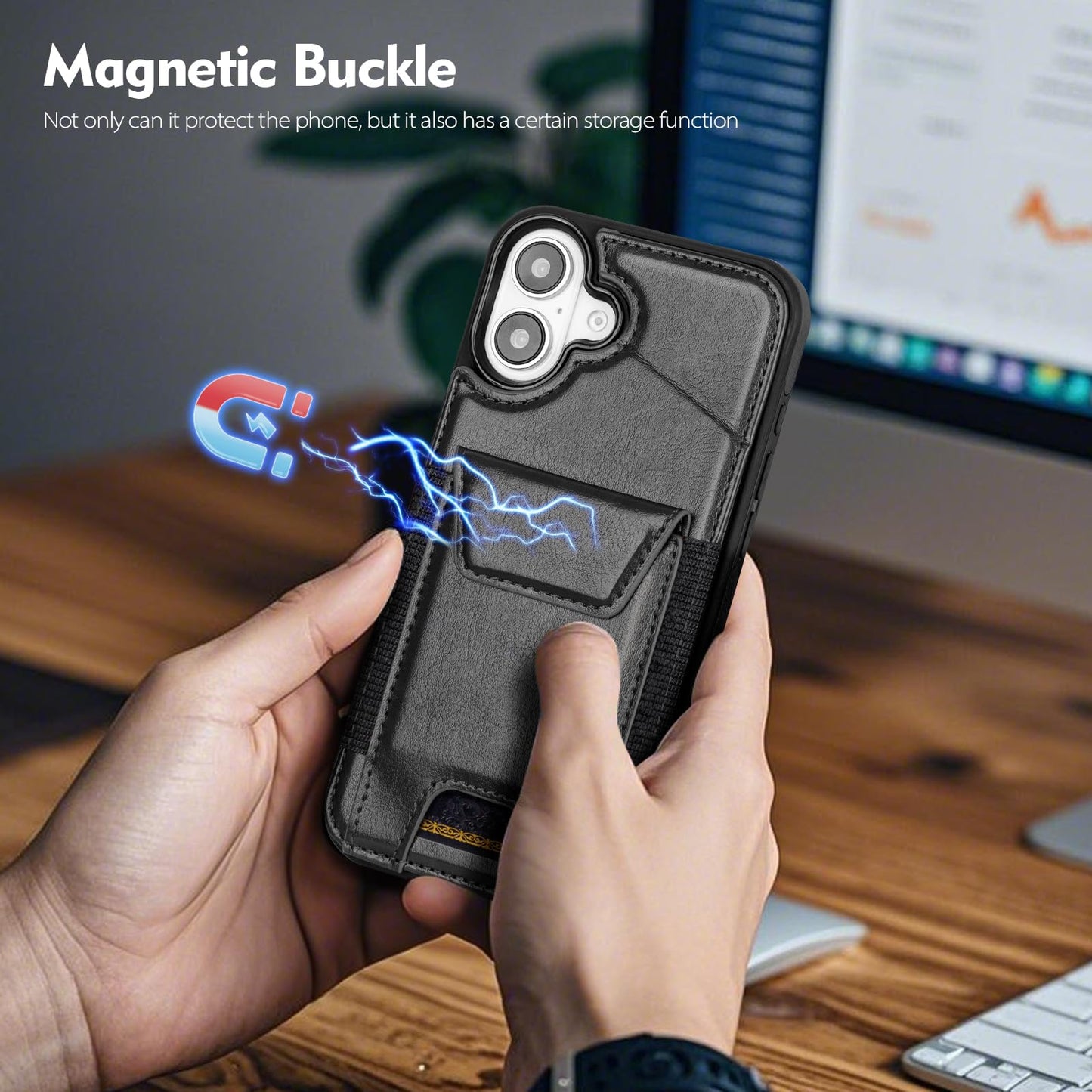Compatible with iPhone 16 Pro Max Wallet Case with Card Holder