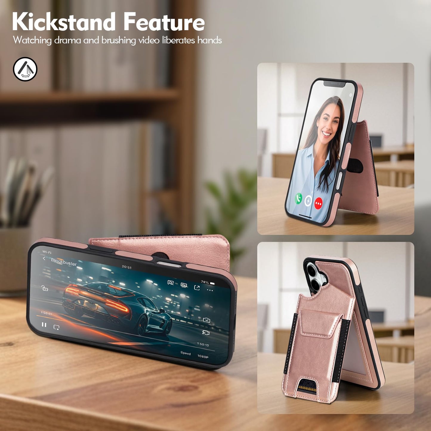 Compatible with iPhone 16 Pro Max Wallet Case with Card Holder