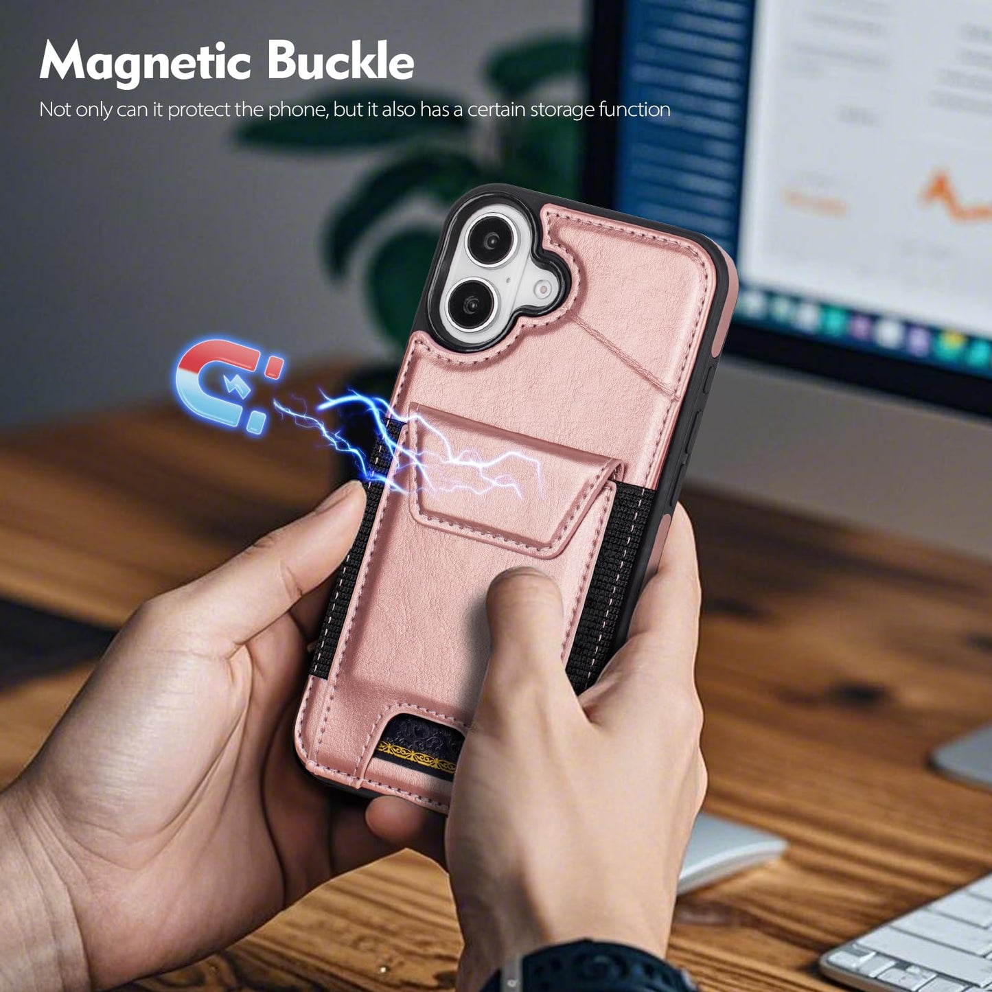 Compatible with iPhone 16 Pro Max Wallet Case with Card Holder