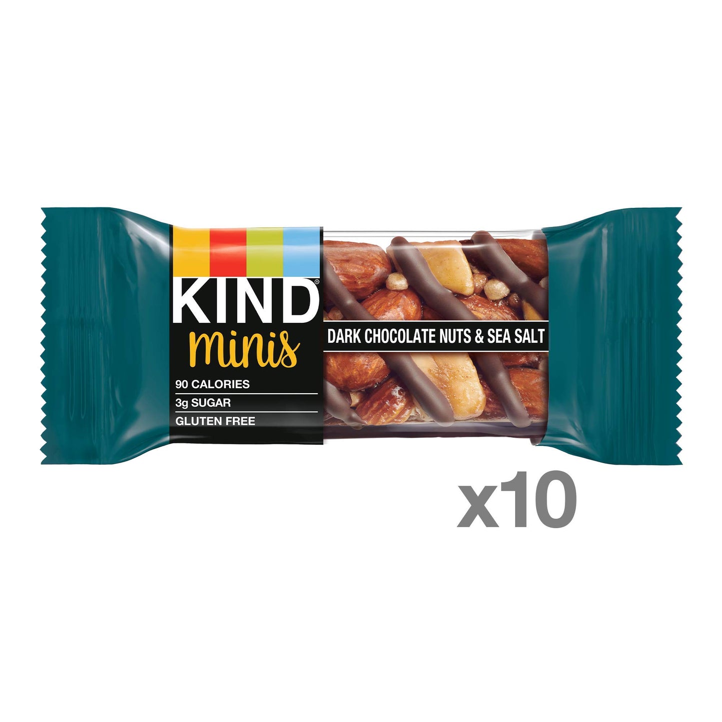 KIND Minis, Dark Chocolate Nuts & Sea Salt, Healthy Snacks, Gluten Free, 10 Count, Pareve