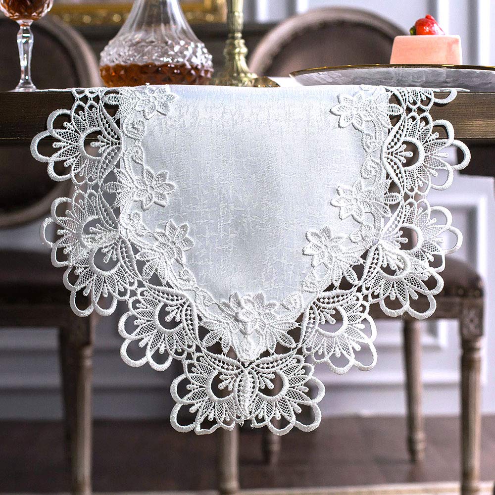 Rectangle Lace Fabric Summer Tablecloth with Macrame Border