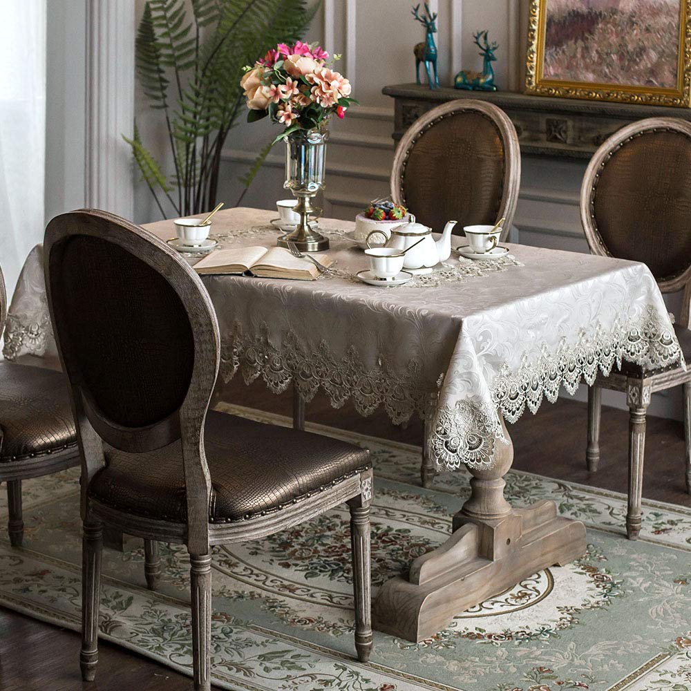 Lace Table Cloths Rectangle Fall Antique Flower Decor Macrame