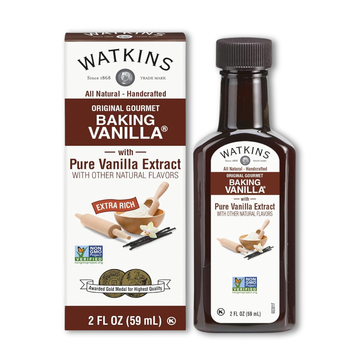 Watkins Organic Pure Vanilla Bean Paste, Non-GMO, Kosher, 2 oz. Bottle, 1-Pack