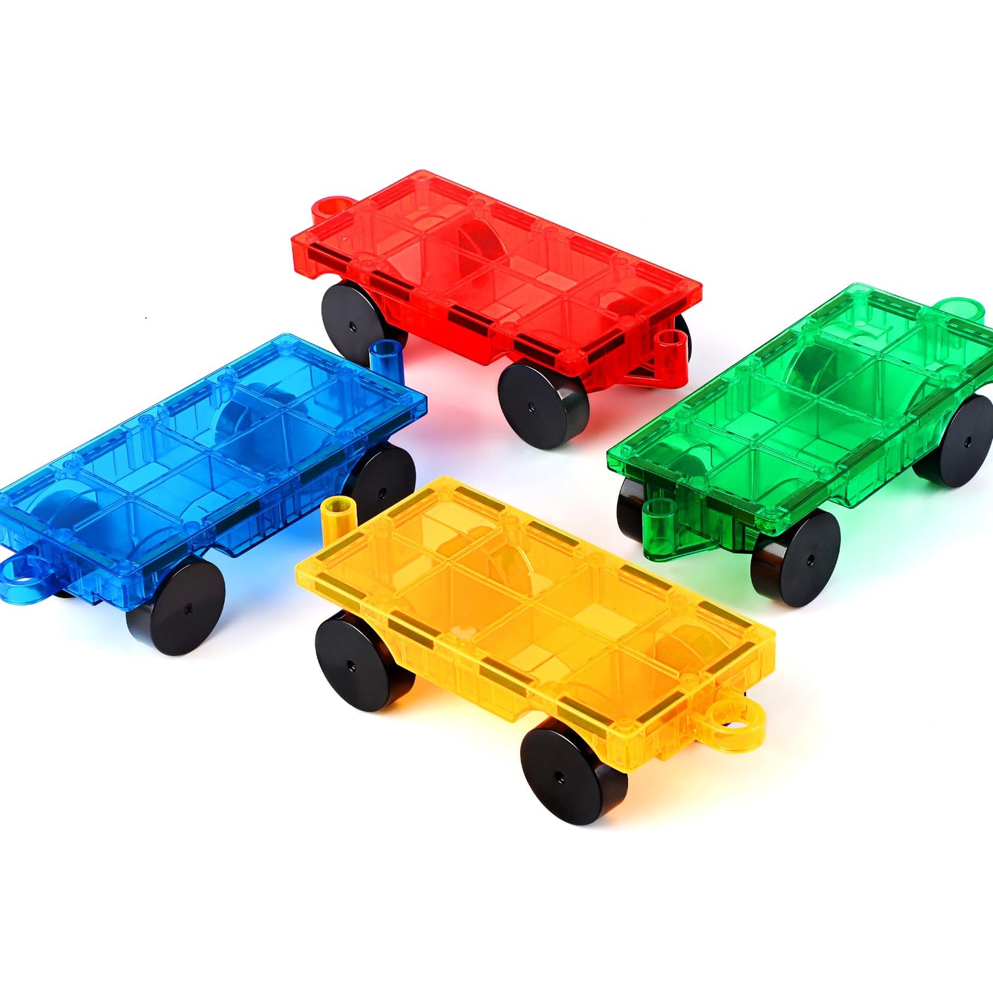Magna Tiles Cars Construction Set - 4 PCS Magnetic Tiles Sensory Toys