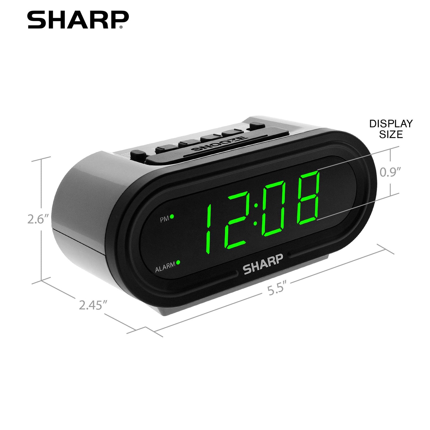 Sharp Digital Alarm Clock, Never Needs Setting