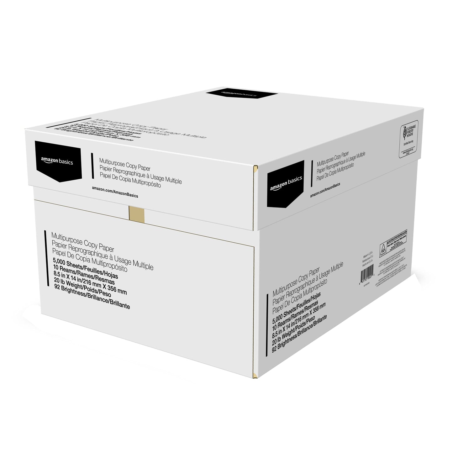 Multipurpose Copy Printer Paper, 20 lb, 8.5 x 11 Inches, 3 Reams (1,500 Sheets), 92 Bright, White