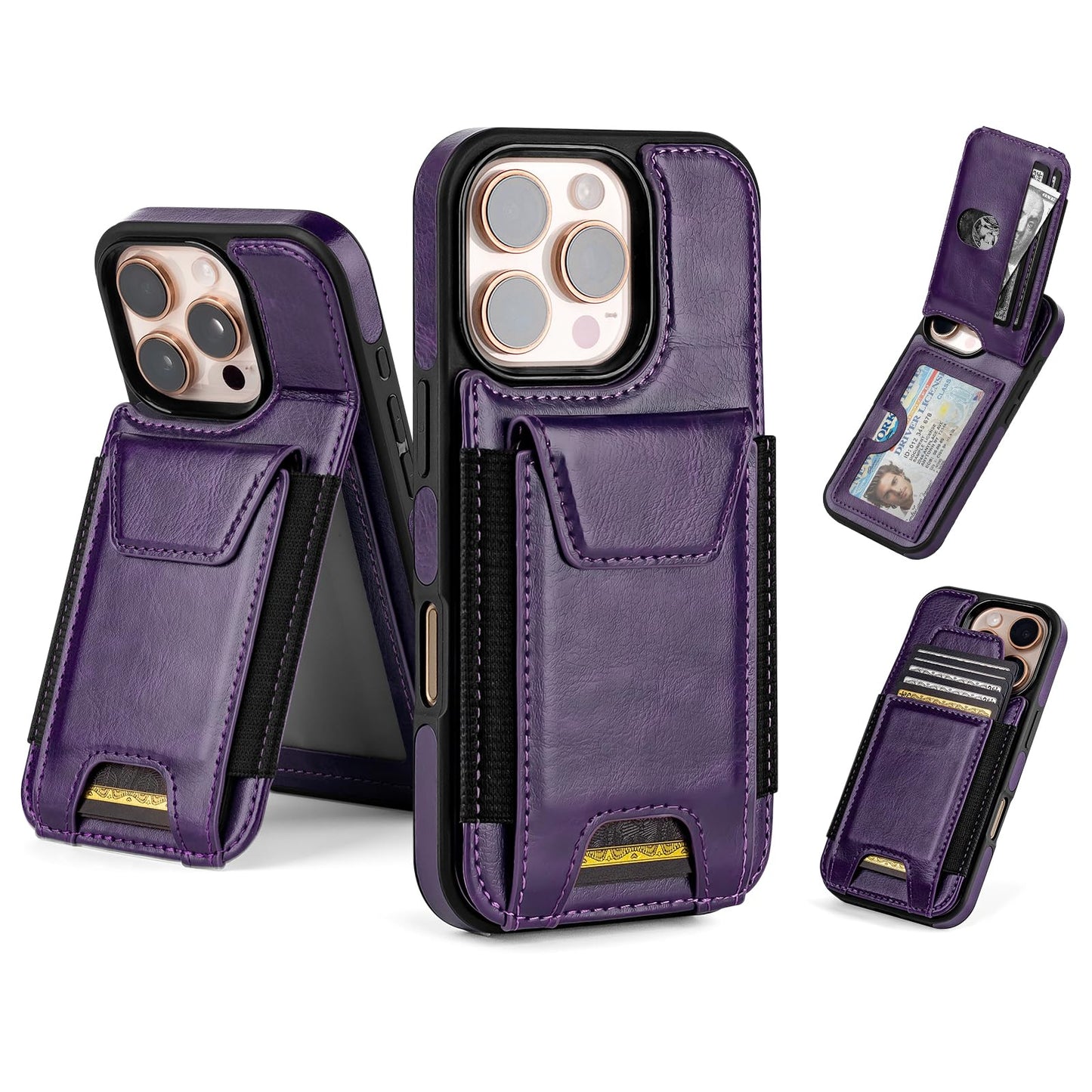 Compatible with iPhone 16 Pro Max Wallet Case with Card Holder