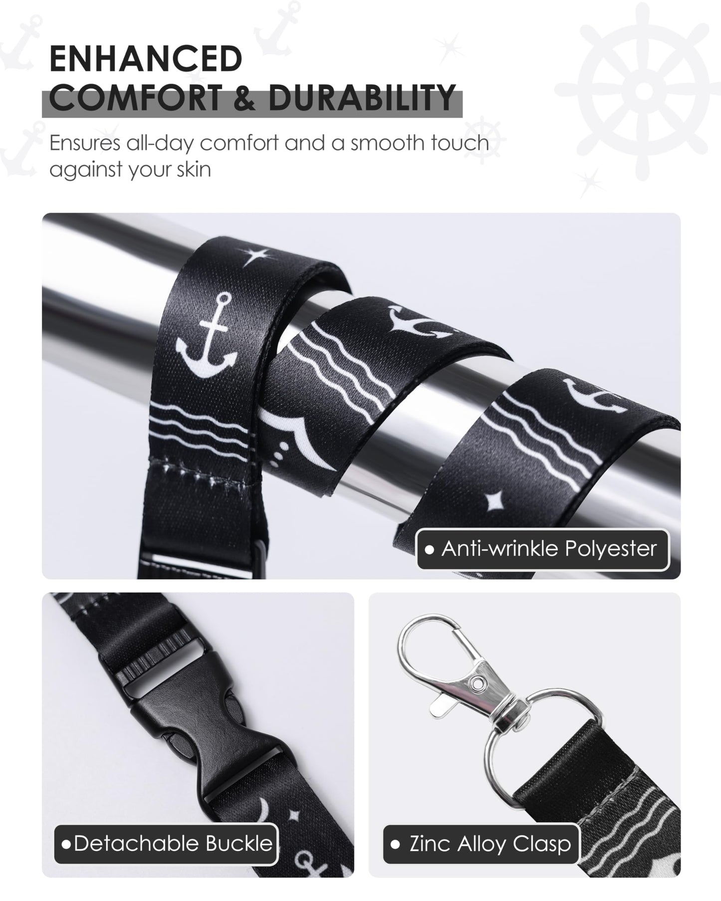 5 Pack Lanyard with Waterproof ID Badge Holders for Cruise Ship Cards