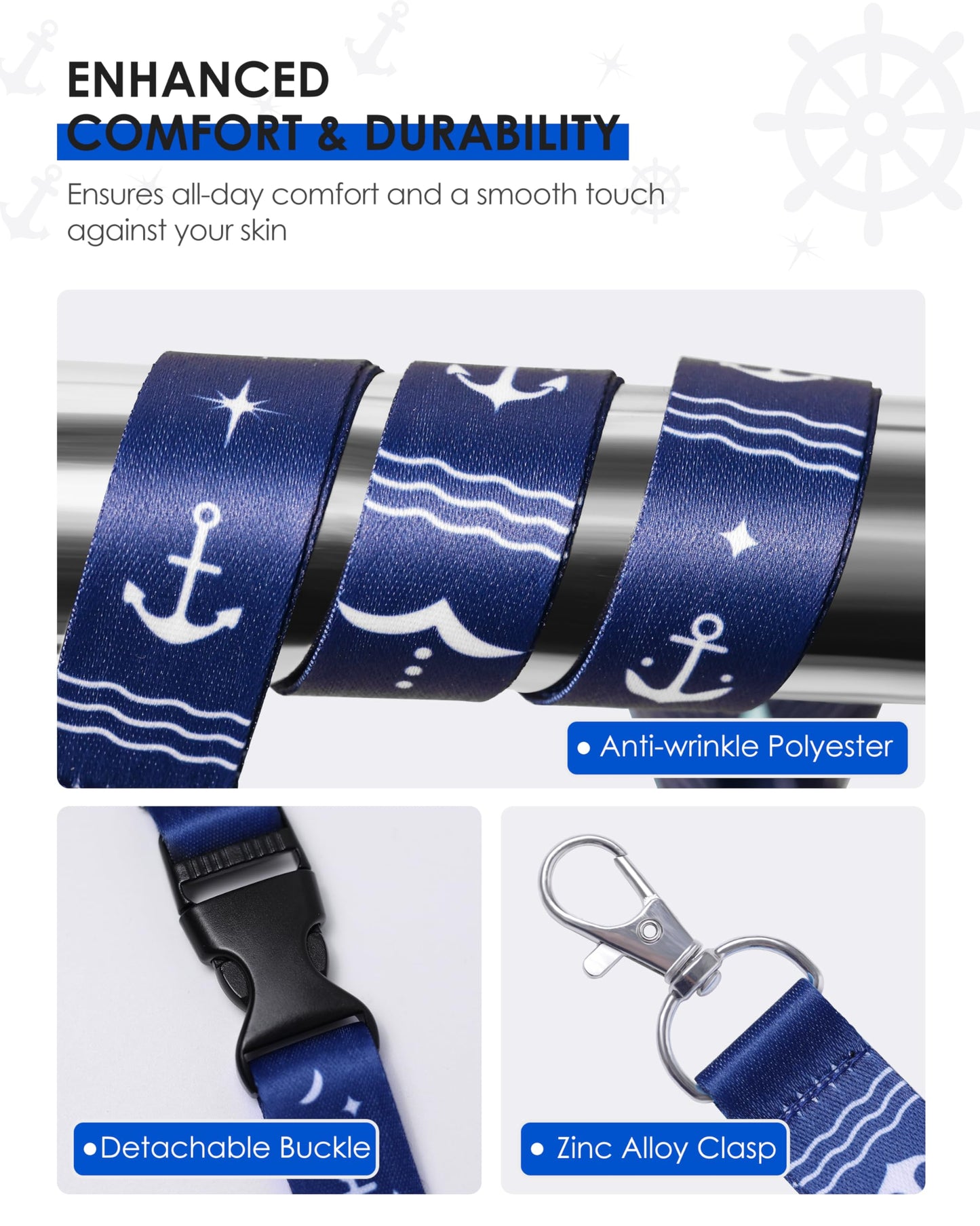 5 Pack Lanyard with Waterproof ID Badge Holders for Cruise Ship Cards