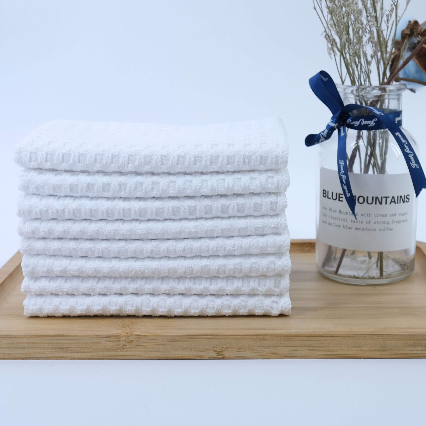 Ultra Premium Microfiber Kitchen Dish Hand Towel Waffle Weave, 8 Pack