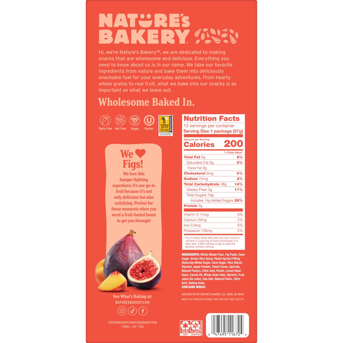 Nature’s Bakery Whole Wheat Fig Bars, Raspberry, Real Fruit, Vegan, Non-GMO, Snack bar, 6 Count (Pack of 6)