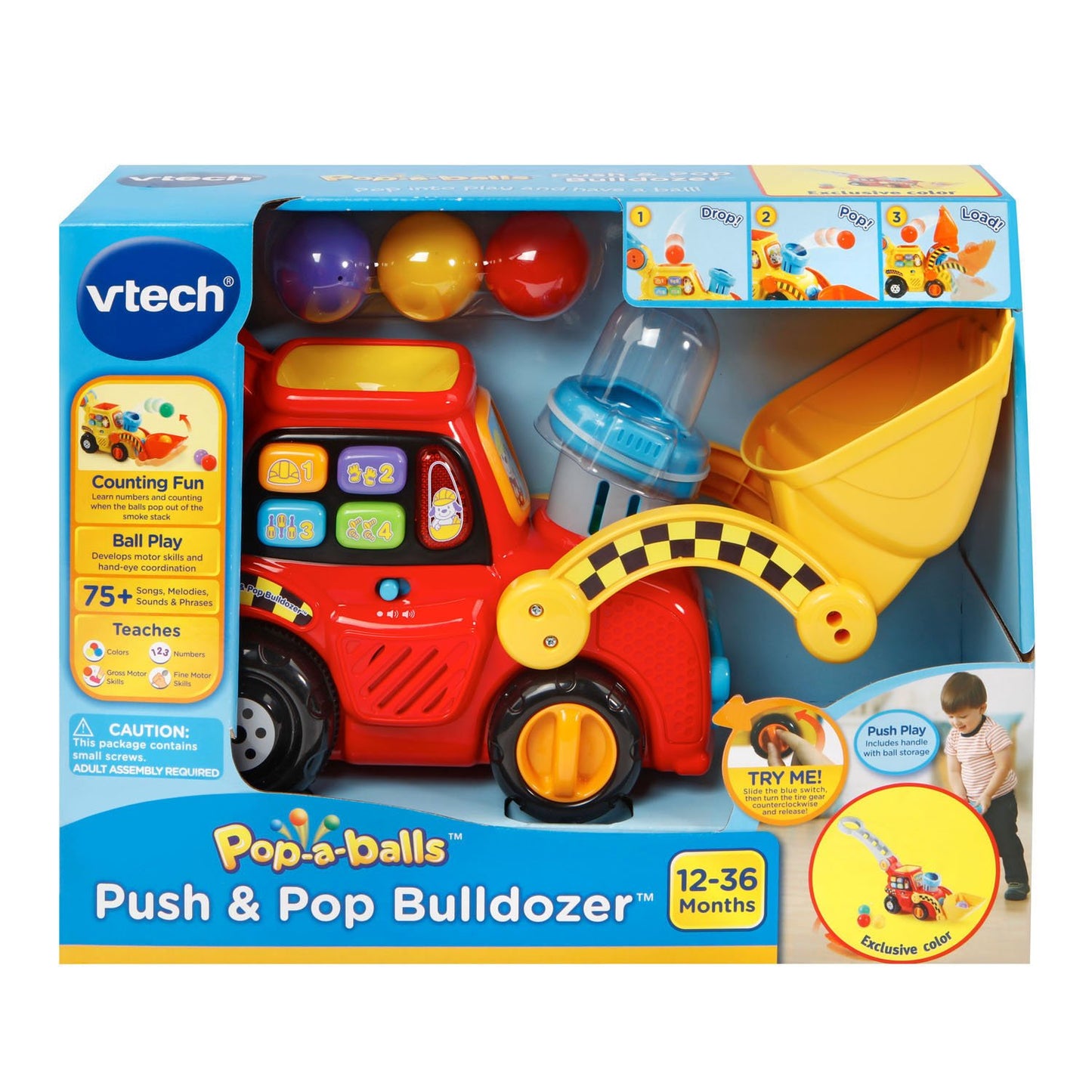 VTech Pop-a-Balls Push and Pop Bulldozer