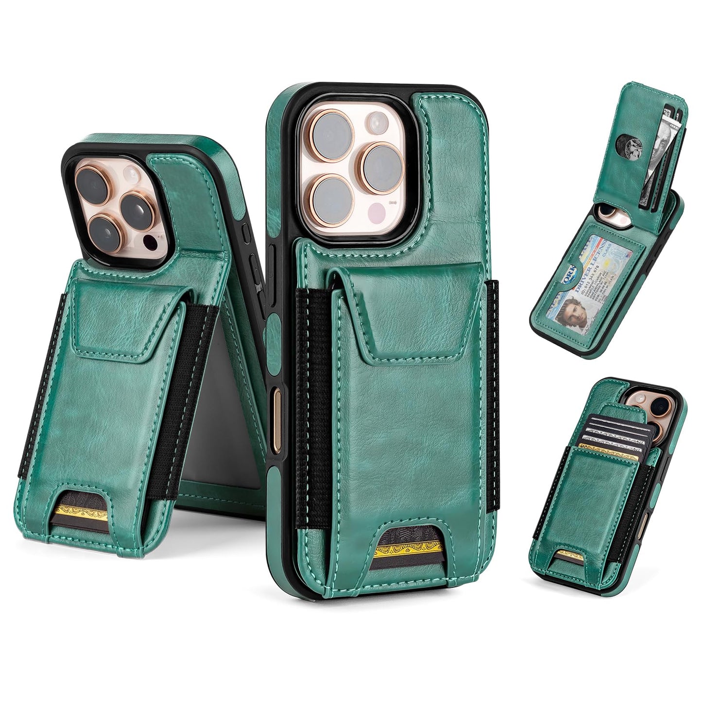 Compatible with iPhone 16 Pro Max Wallet Case with Card Holder