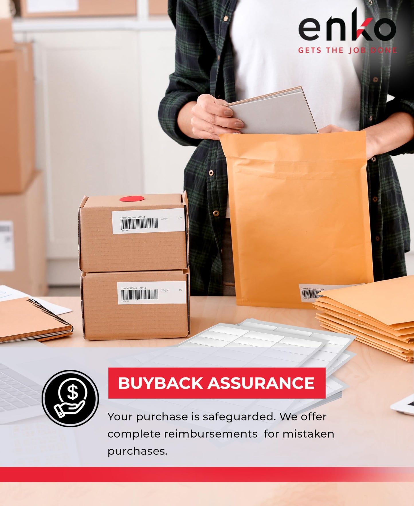 1 x 2-5/8 Inch 30 Up Return Mailing Address Labels White Printable FBA Labels (100 Sheets, 3000 Labels)