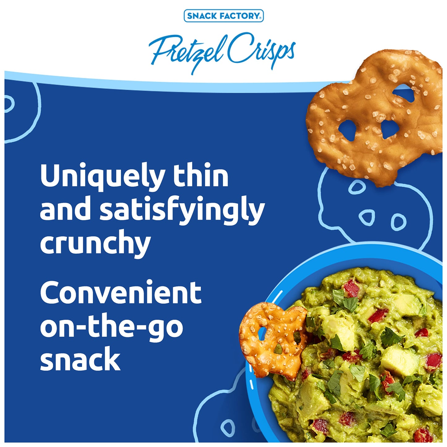 Snack Factory Pretzel Crisps, Original, 1 Oz Snack Bags, 10 Ct, Pareve