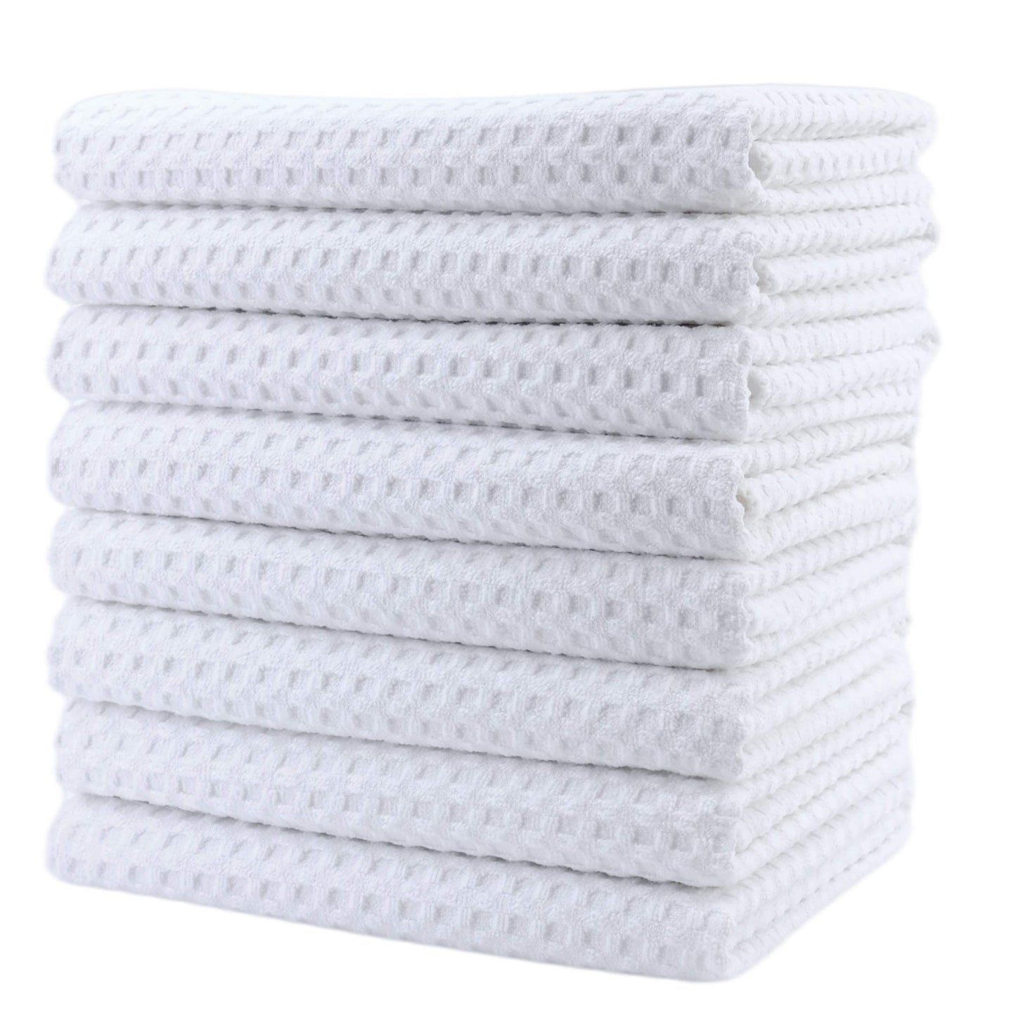 Ultra Premium Microfiber Kitchen Dish Hand Towel Waffle Weave, 8 Pack