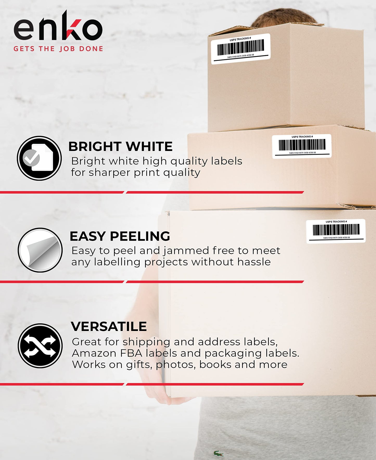 1 x 2-5/8 Inch 30 Up Return Mailing Address Labels White Printable FBA Labels (100 Sheets, 3000 Labels)