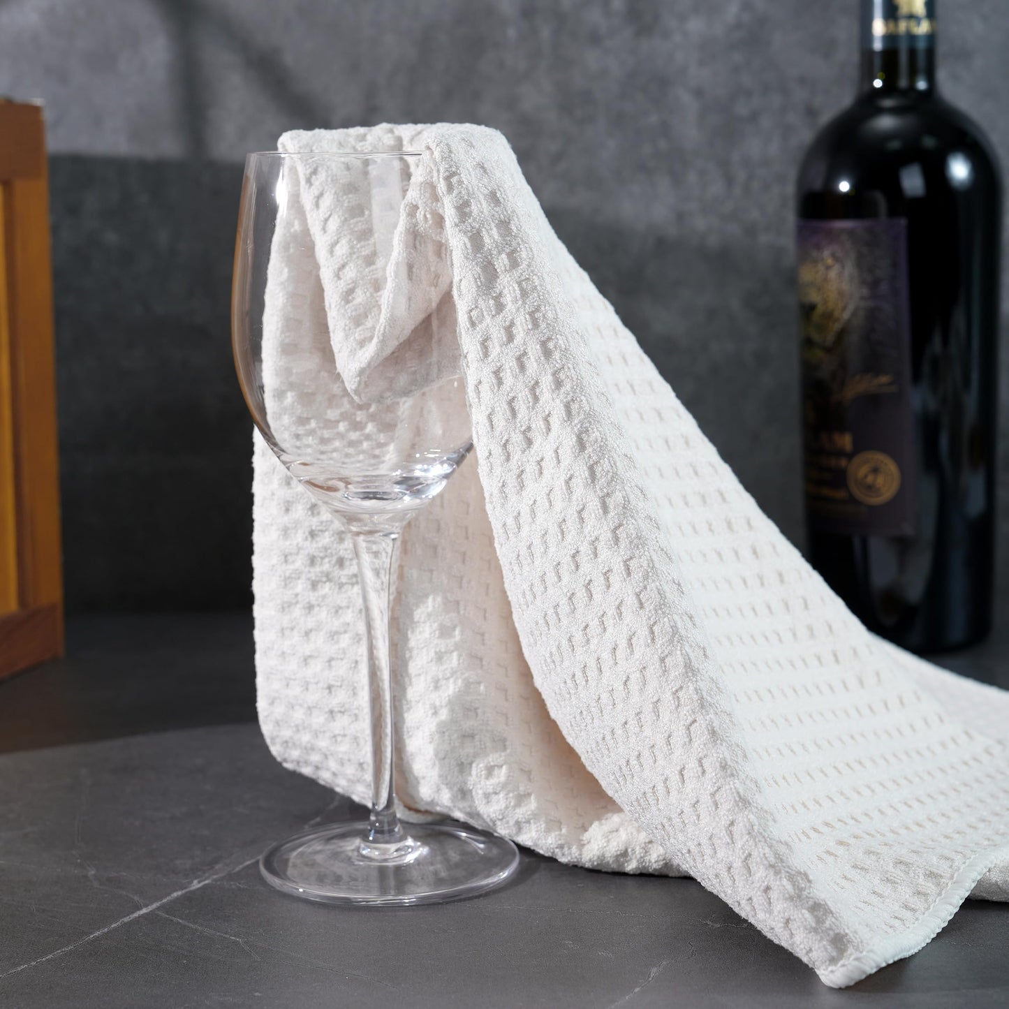 Ultra Premium Microfiber Kitchen Dish Hand Towel Waffle Weave, 8 Pack