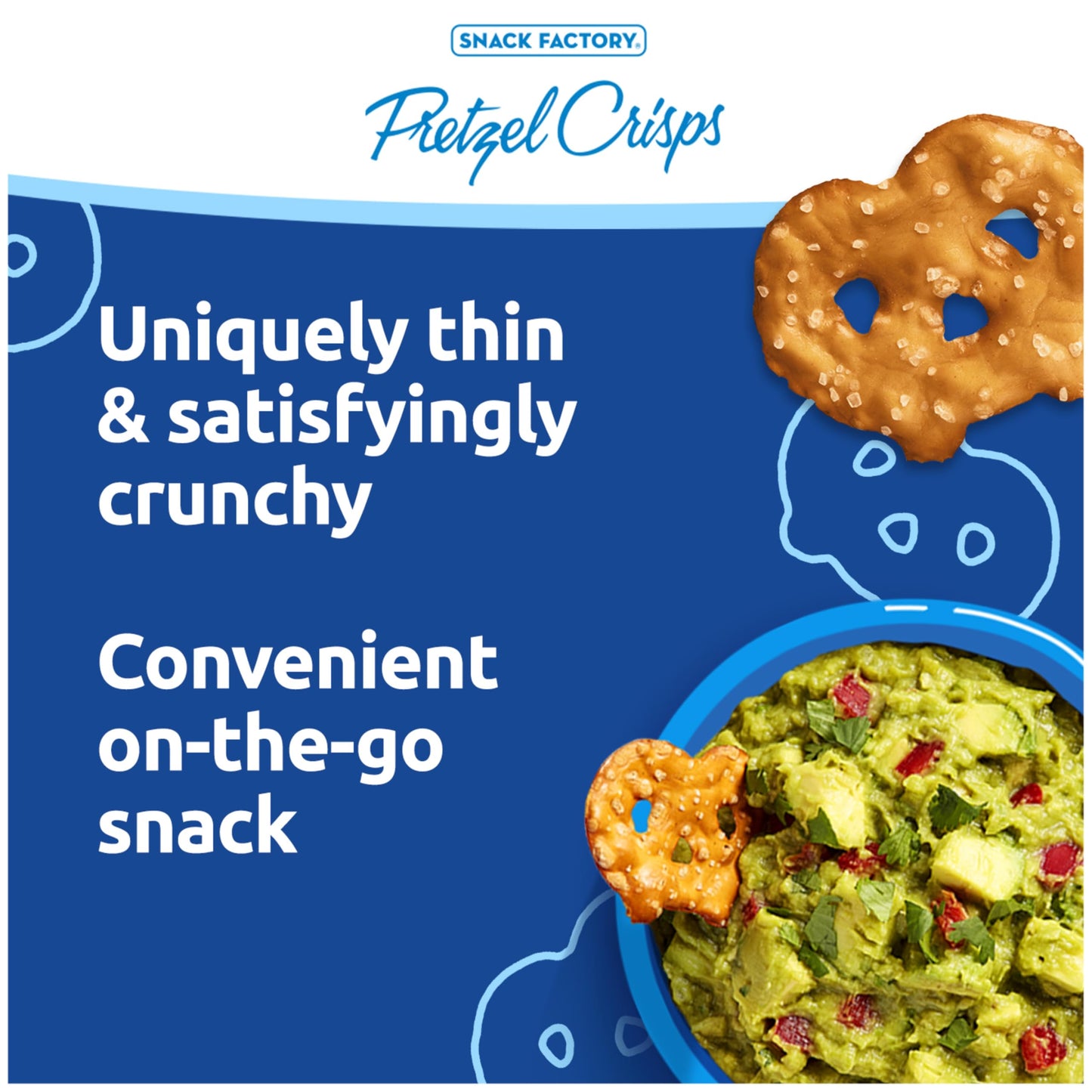 Snack Factory Pretzel Crisps, Original, 1 Oz Snack Bags, 10 Ct, Pareve