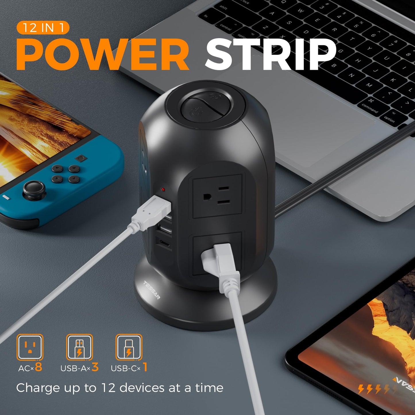 Tower Surge Protector Power Strip 10 ft