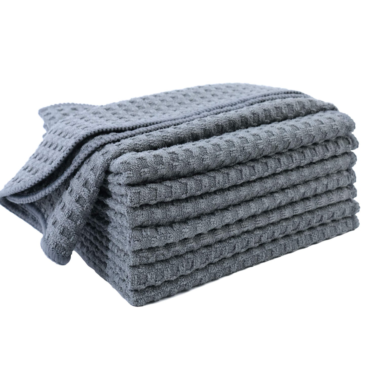Ultra Premium Microfiber Kitchen Dish Hand Towel Waffle Weave, 8 Pack