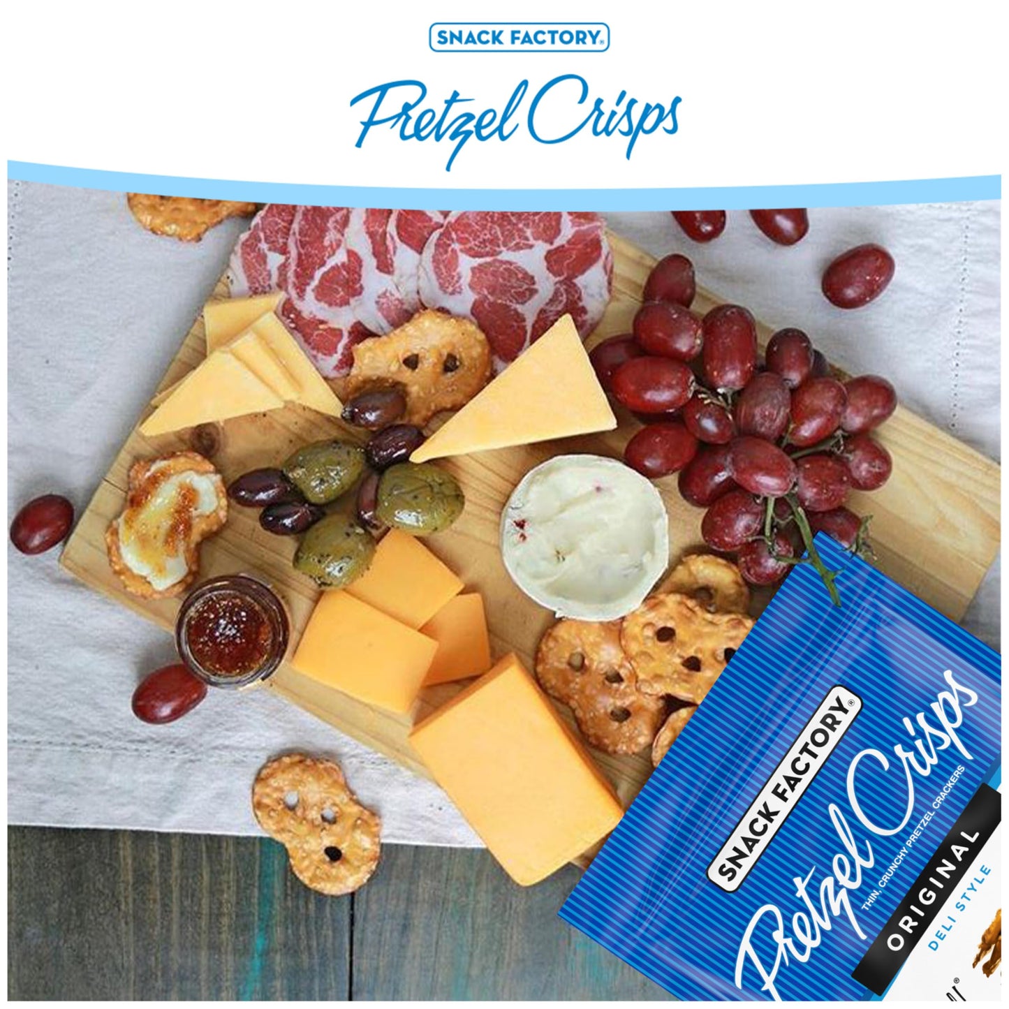 Snack Factory Pretzel Crisps, Original, 1 Oz Snack Bags, 10 Ct, Pareve