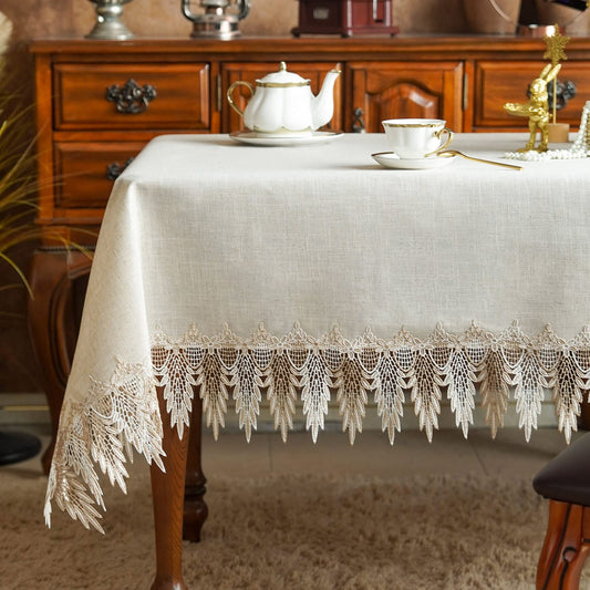 Lace Table Cloths Rectangle Fall Antique Flower Decor Macrame