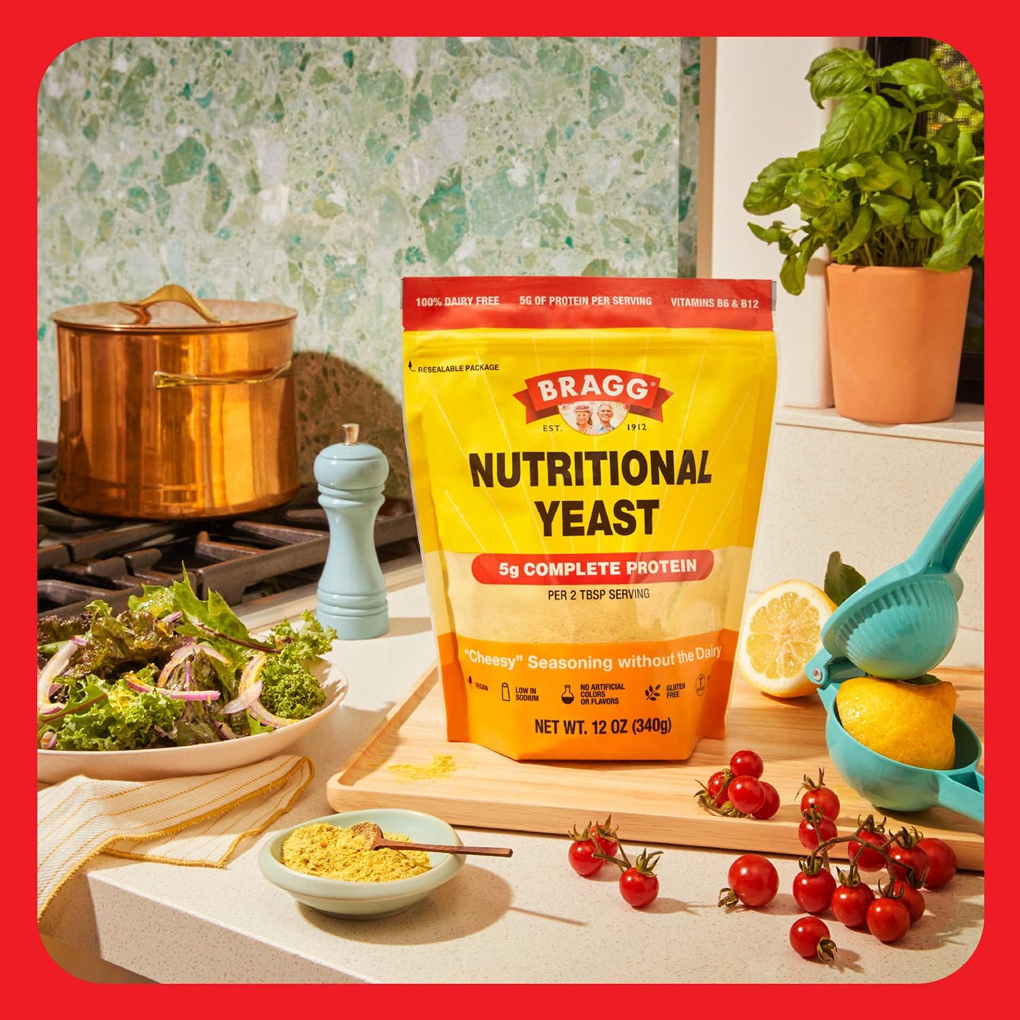 Bragg Premium Nutritional Yeast Seasoning - Vegan, Gluten Free – Good Source of Protein
