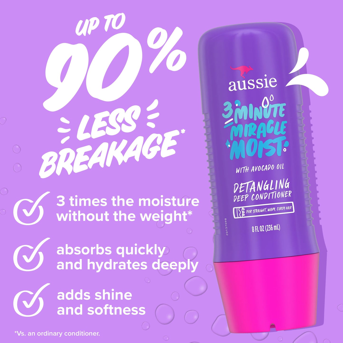Aussie Miracle Moist Shampoo and Conditioner with 3 Minute Miracle Deep Conditioner 3 Pack 68.4 Fl Oz